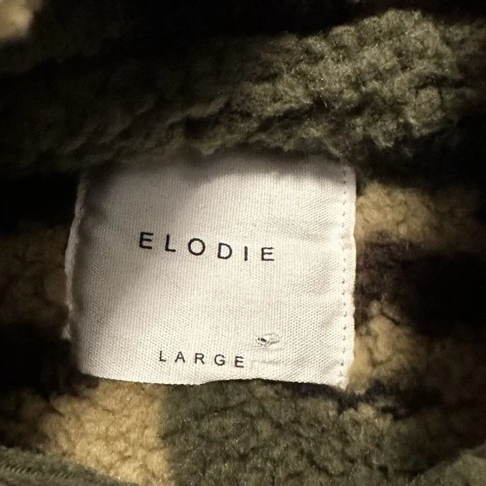 Elodie Women Large Jacket 1/4 Zip Fleece‎ Camo Printed Oversize